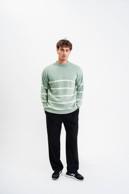 Çizgili Erkek Triko Kazak