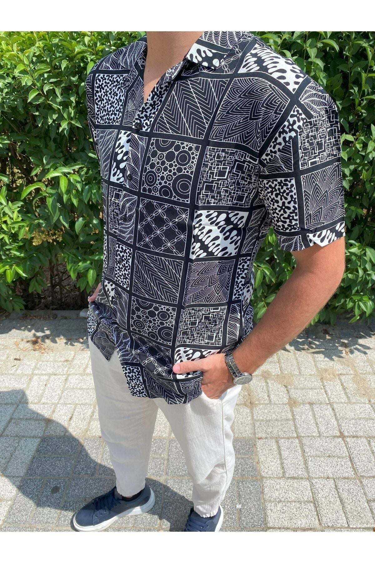 Erkek Oversize Viskon Gömlek
