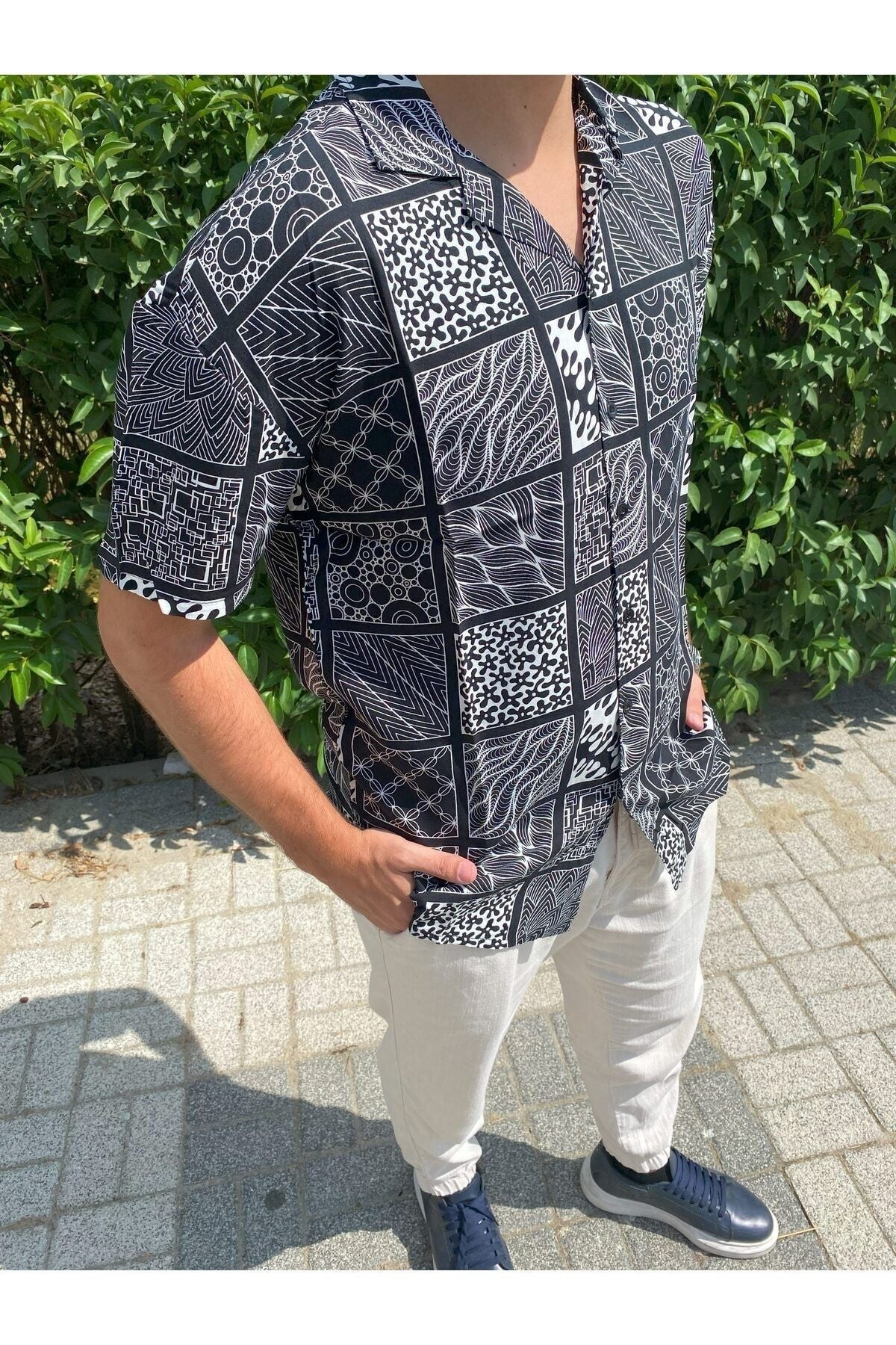 Erkek Oversize Viskon Gömlek