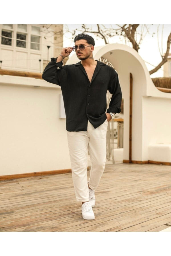 Yeni Sezon Unisex Dokulu Uzun Kollu Oversize Yazlık Gömlek