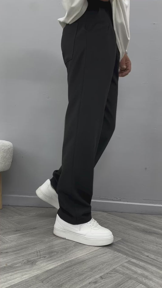 Baggy kumaş Siyah Pantolon